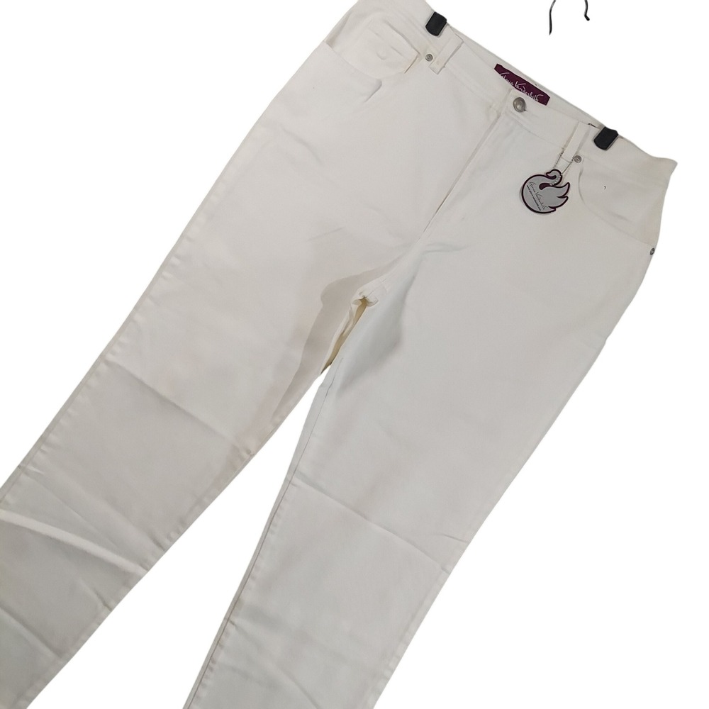 Gloria Vanderbilt Amanda Jeans Women 16 White Tapered Leg Stretch Classic Fit